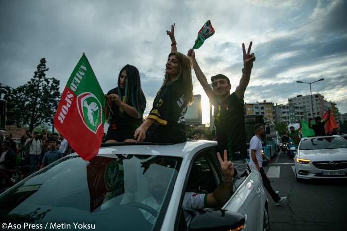 Amedspor'un galibiyet coşkusundan kareler